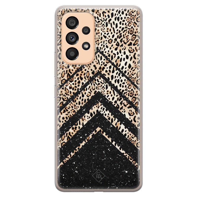 Casimoda Samsung Galaxy A53 siliconen hoesje - Chevron luipaard