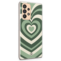 Casimoda Samsung Galaxy A53 siliconen hoesje - Hart groen swirl