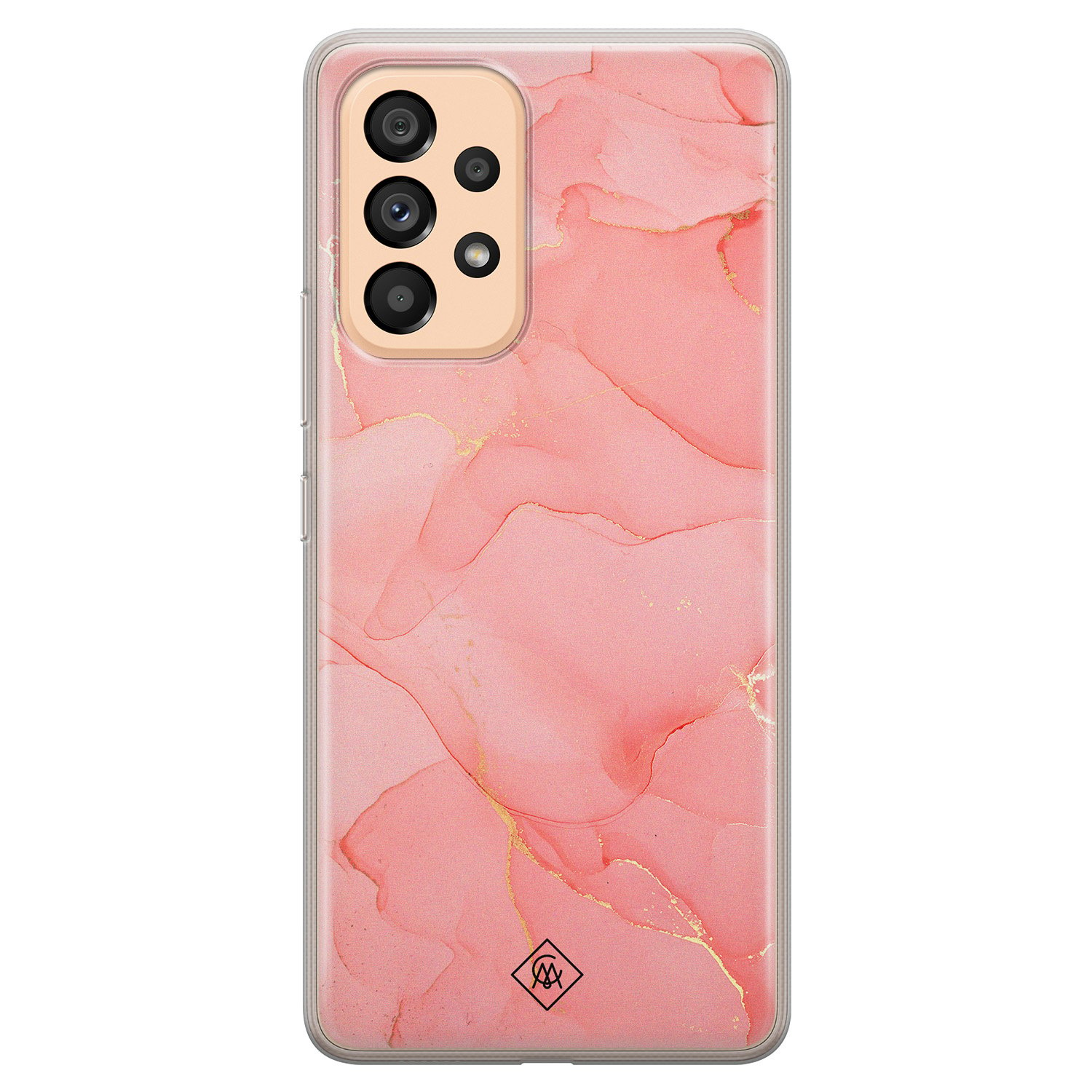 Samsung Galaxy A53 siliconen hoesje - Marmer roze
