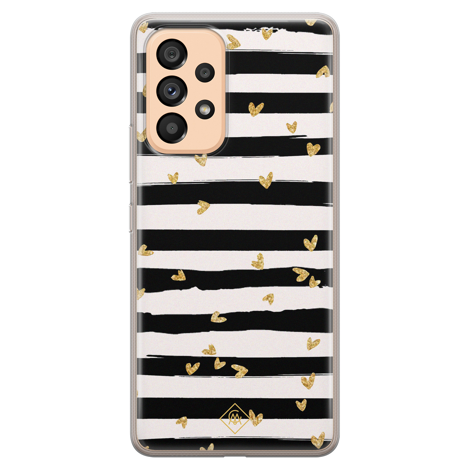 Samsung Galaxy A53 siliconen hoesje Hart streepjes