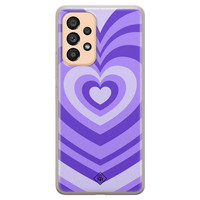 Casimoda Samsung Galaxy A53 siliconen hoesje - Hart swirl paars