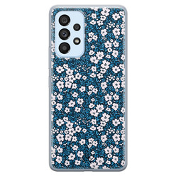 Casimoda Samsung Galaxy A33 siliconen hoesje - Bloemen blauw
