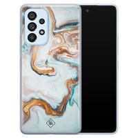 Casimoda Samsung Galaxy A33 siliconen hoesje - Marmer blauw goud