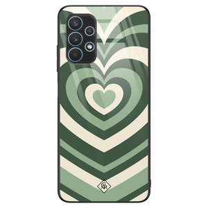 Casimoda Samsung Galaxy A32 4G glazen hardcase - Hart swirl groen
