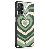 Casimoda Samsung Galaxy A32 4G glazen hardcase - Hart swirl groen