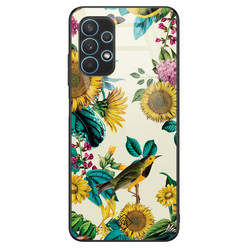 Casimoda Samsung Galaxy A32 4G glazen hardcase - Sunflowers