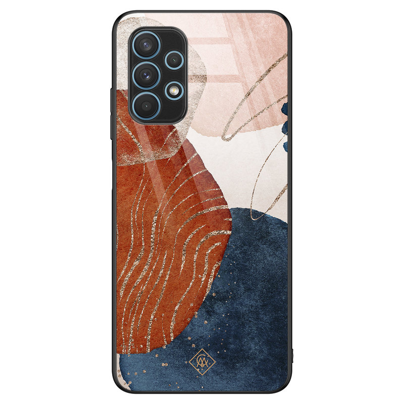 Casimoda Samsung Galaxy A32 4G glazen hardcase - Abstract terracotta