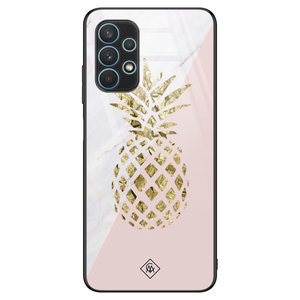 Casimoda Samsung Galaxy A32 4G glazen hardcase - Ananas