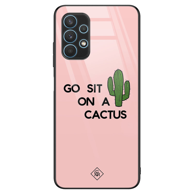 Casimoda Samsung Galaxy A32 4G glazen hardcase - Go sit on a cactus