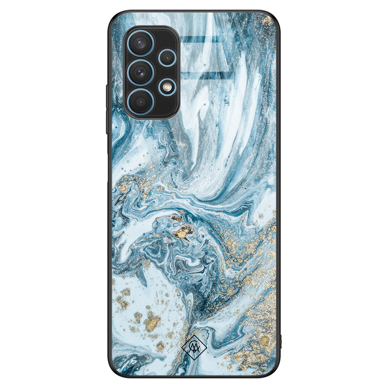 Casimoda Samsung Galaxy A32 4G glazen hardcase - Marble sea