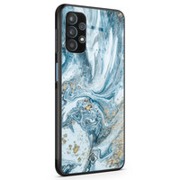 Casimoda Samsung Galaxy A32 4G glazen hardcase - Marble sea