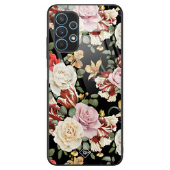 Casimoda Samsung Galaxy A32 4G glazen hardcase - Flowerpower