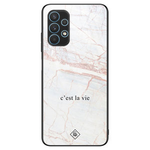 Casimoda Samsung Galaxy A32 4G glazen hardcase - C'est la vie