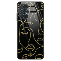 Casimoda Samsung Galaxy A32 4G glazen hardcase - Abstract faces