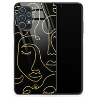 Casimoda Samsung Galaxy A32 4G glazen hardcase - Abstract faces