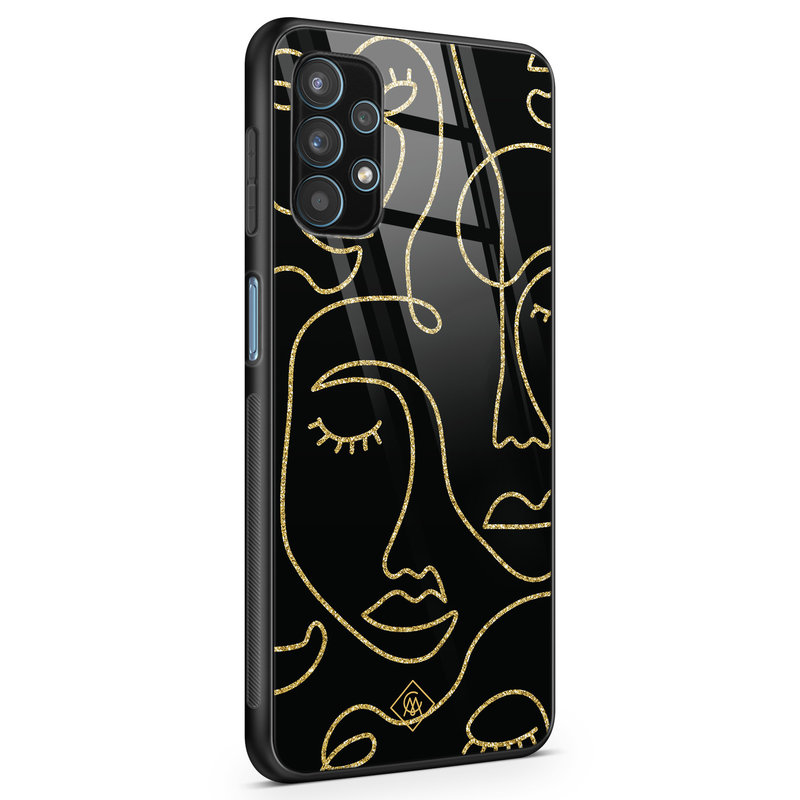 Casimoda Samsung Galaxy A32 4G glazen hardcase - Abstract faces