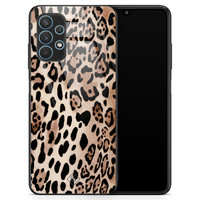 Casimoda Samsung Galaxy A32 5G glazen hardcase - Golden wildcat