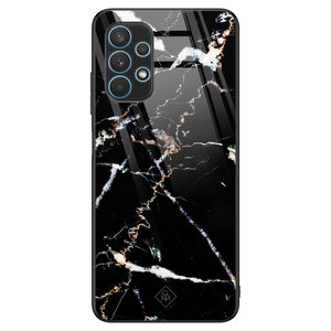 Casimoda Samsung Galaxy A32 5G glazen hardcase - Marmer zwart