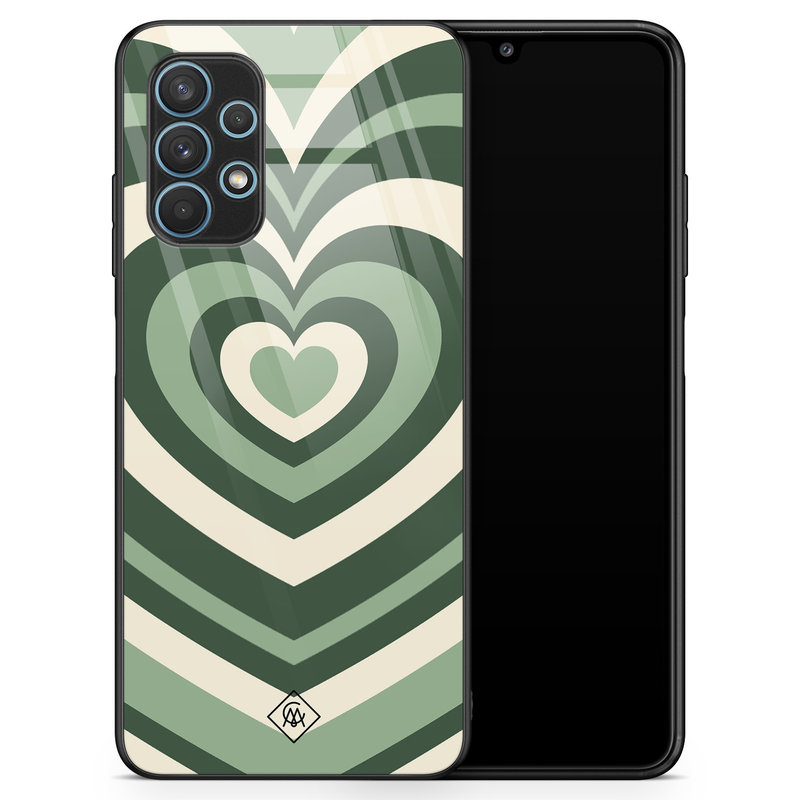 Casimoda Samsung Galaxy A32 5G glazen hardcase - Hart swirl groen