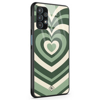 Casimoda Samsung Galaxy A32 5G glazen hardcase - Hart swirl groen