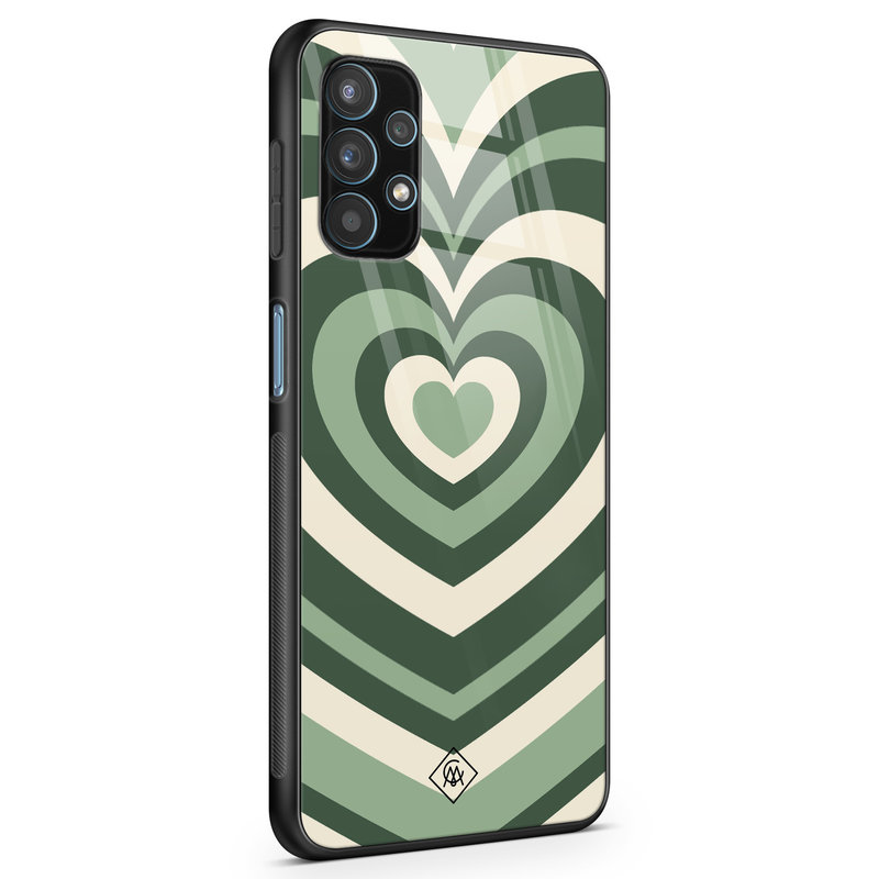 Casimoda Samsung Galaxy A32 5G glazen hardcase - Hart swirl groen