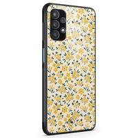 Casimoda Samsung Galaxy A32 5G glazen hardcase - Yellow garden