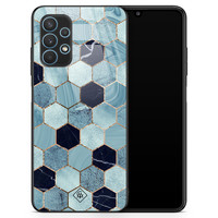 Casimoda Samsung Galaxy A32 5G glazen hardcase - Blue cubes