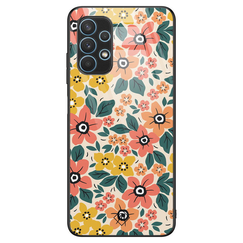 Casimoda Samsung Galaxy A32 5G glazen hardcase - Blossom