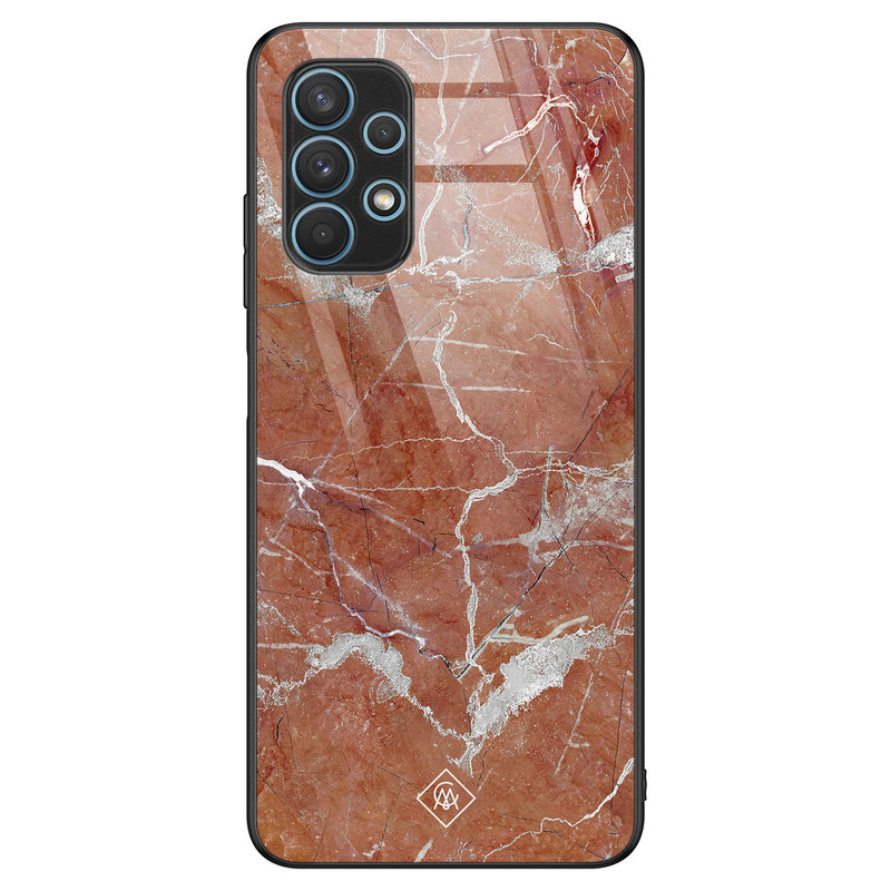 Casimoda Samsung Galaxy A32 5G glazen hardcase - Marble sunkissed