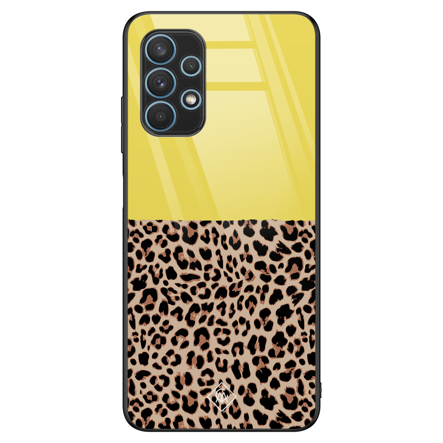 Samsung Galaxy A32 5G glazen hardcase - Luipaard geel