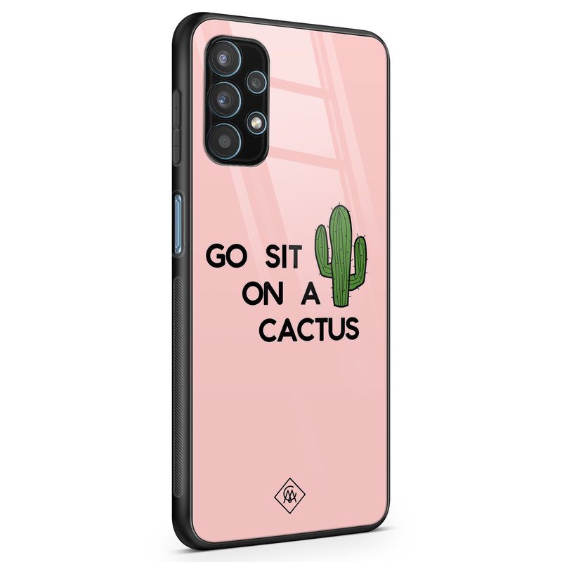 Casimoda Samsung Galaxy A32 5G glazen hardcase - Go sit on a cactus