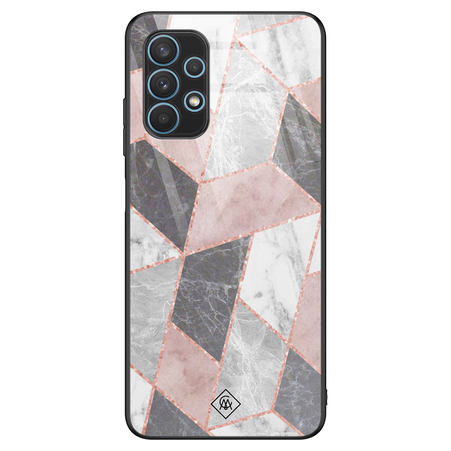 Samsung Galaxy A32 5G glazen hardcase - Stone grid