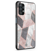 Casimoda Samsung Galaxy A32 5G glazen hardcase - Stone grid