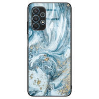 Casimoda Samsung Galaxy A32 5G glazen hardcase - Marble sea