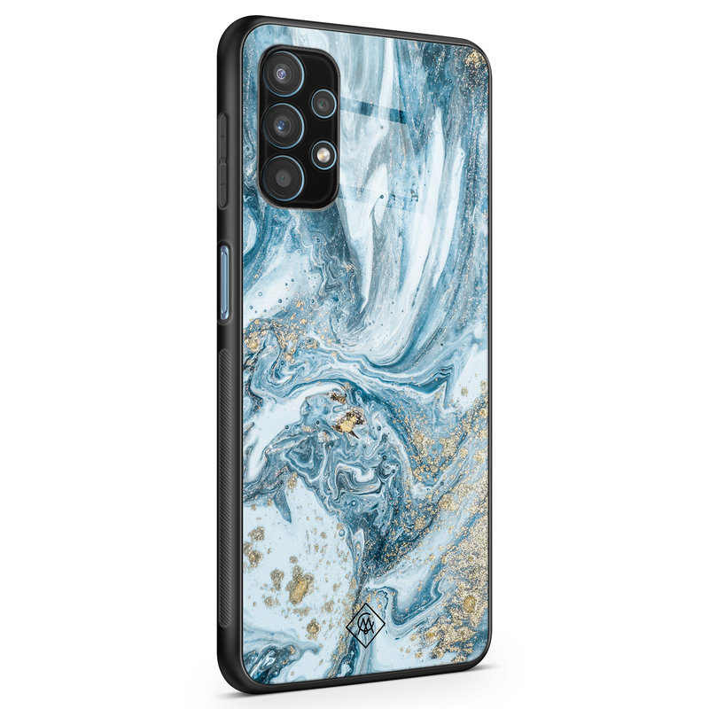 Casimoda Samsung Galaxy A32 5G glazen hardcase - Marble sea