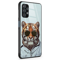 Casimoda Samsung Galaxy A32 5G glazen hardcase - Tijger wild