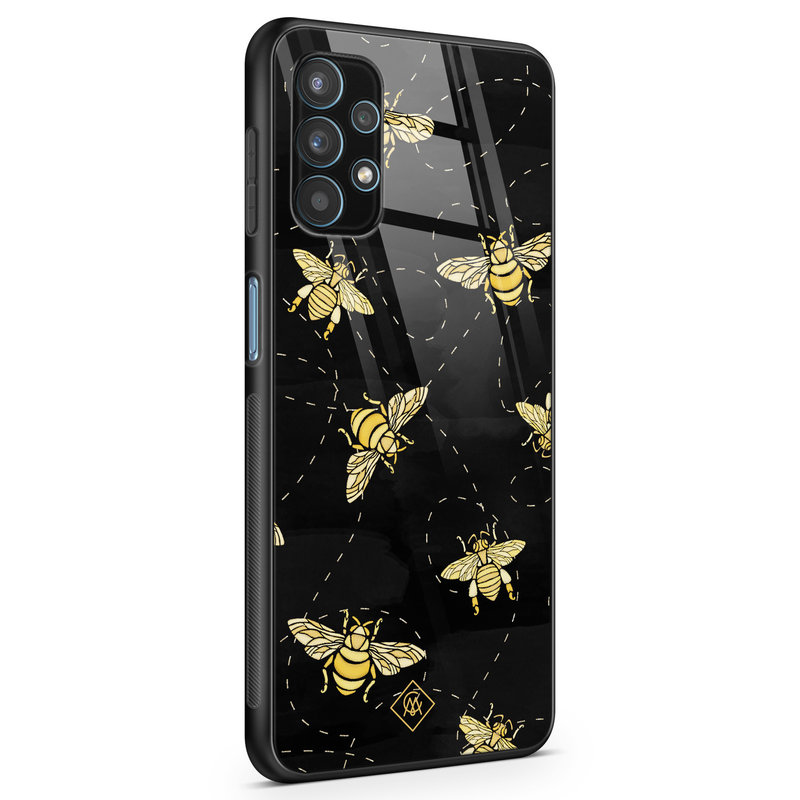 Casimoda Samsung Galaxy A32 5G glazen hardcase - Bee yourself