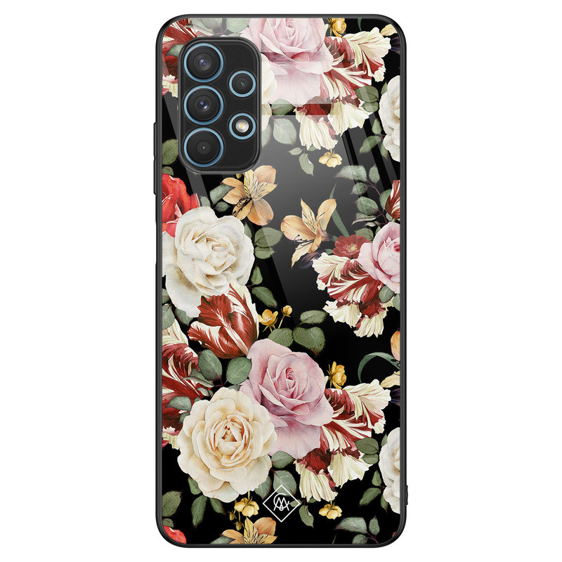 Casimoda Samsung Galaxy A32 5G glazen hardcase - Flowerpower