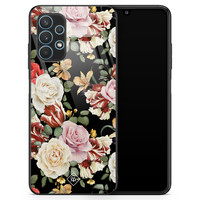 Casimoda Samsung Galaxy A32 5G glazen hardcase - Flowerpower