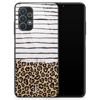 Casimoda Samsung Galaxy A32 5G glazen hardcase - Leopard lines