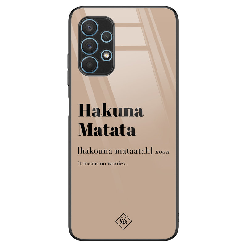 Casimoda Samsung Galaxy A32 5G glazen hardcase - Hakuna Matata
