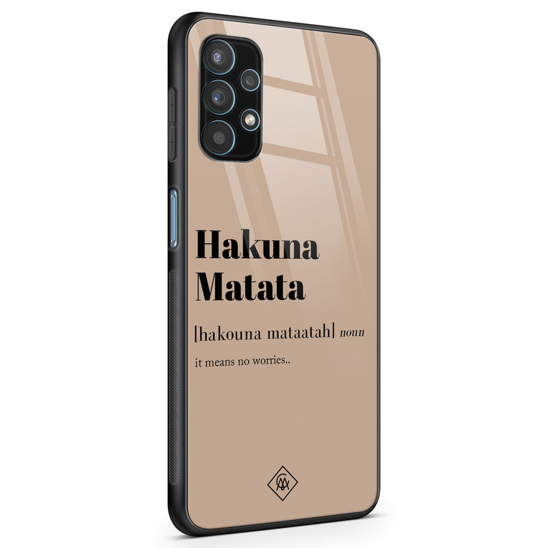 Casimoda Samsung Galaxy A32 5G glazen hardcase - Hakuna Matata