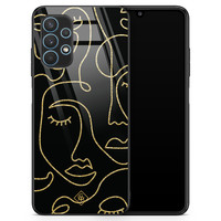 Casimoda Samsung Galaxy A32 5G glazen hardcase - Abstract faces