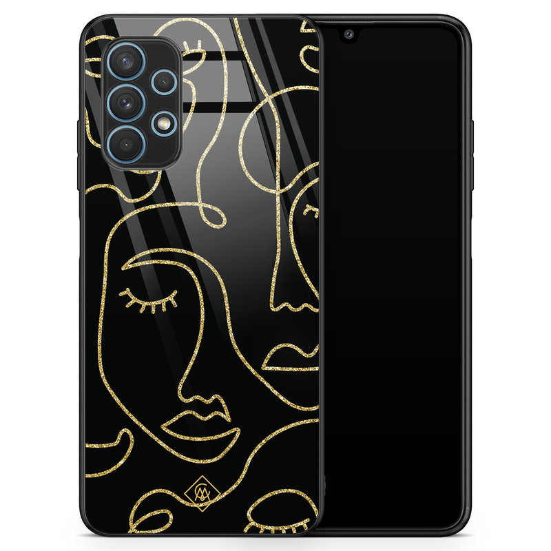 Casimoda Samsung Galaxy A32 5G glazen hardcase - Abstract faces