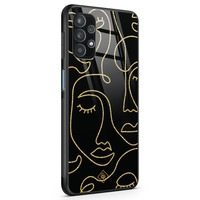 Casimoda Samsung Galaxy A32 5G glazen hardcase - Abstract faces