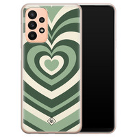 Casimoda Samsung Galaxy A23 siliconen hoesje - Groen hart swirl