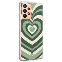 Casimoda Samsung Galaxy A23 siliconen hoesje - Groen hart swirl