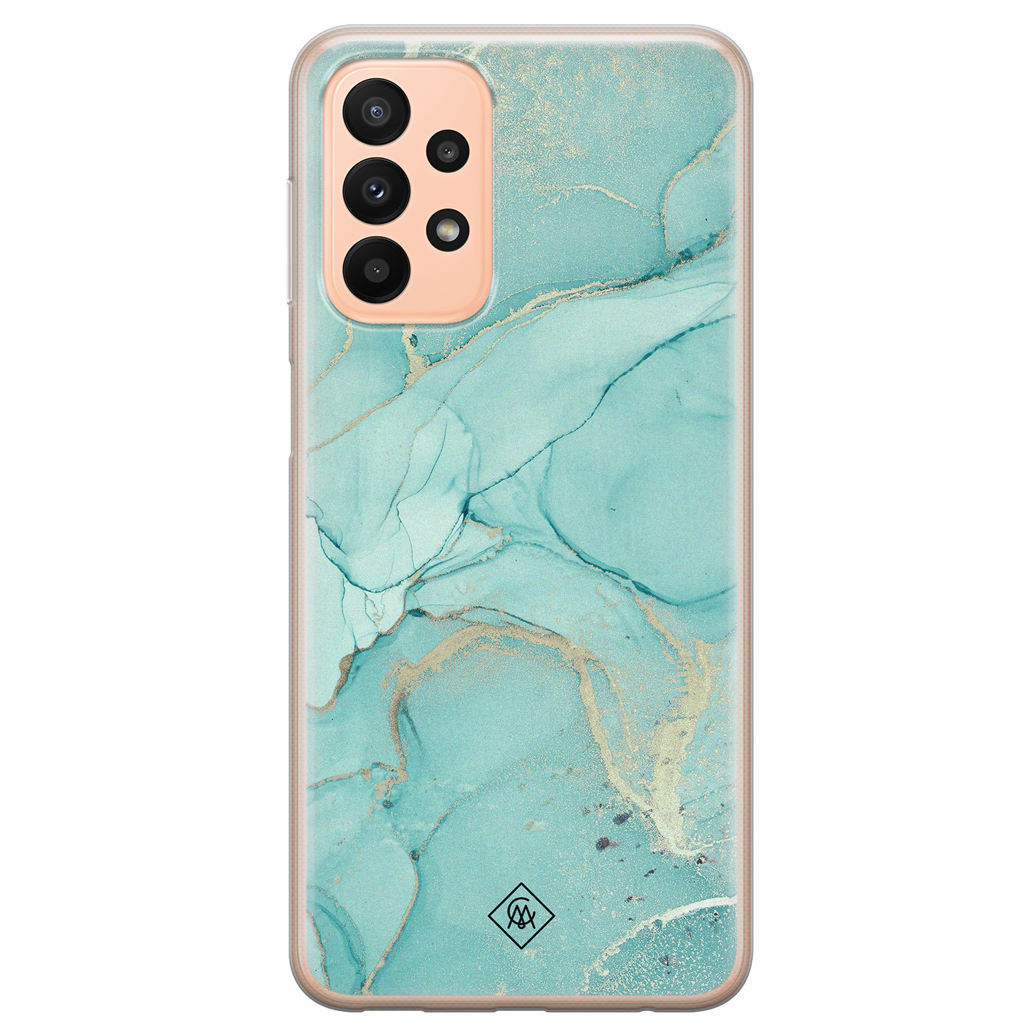 Samsung A23 hoesje siliconen - Marmer mint groen | Samsung Galaxy A23 case | mint | TPU backcover transparant