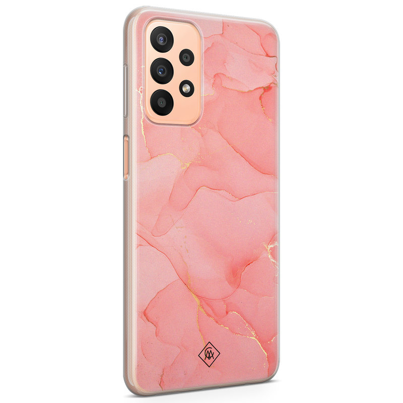 Casimoda Samsung Galaxy A23 siliconen hoesje - Marmer roze