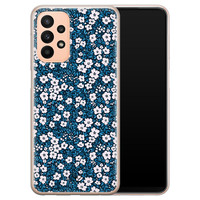 Casimoda Samsung Galaxy A23 siliconen hoesje - Bloemen blauw